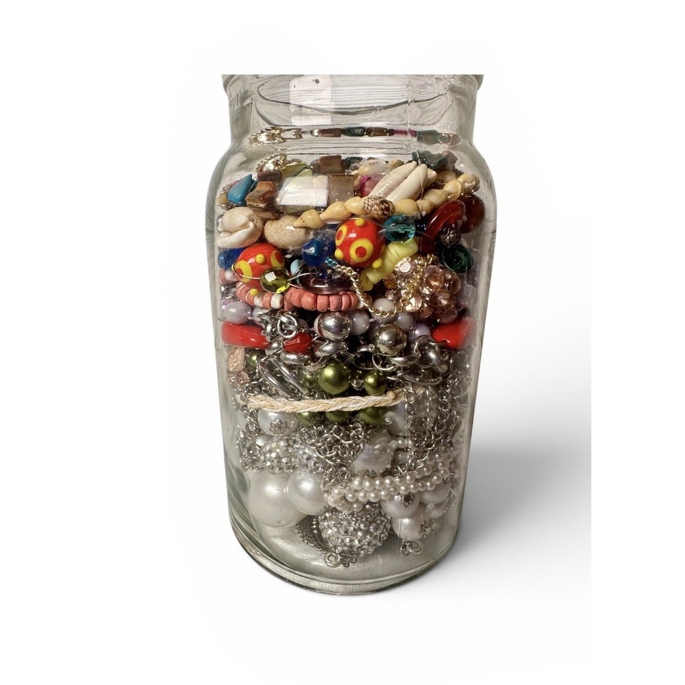All Wearable Mixed Mystery Jewelry Jar: Vintage to Modern Jewelry #6 Lot (~ 4lb)
